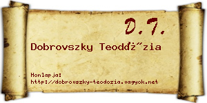Dobrovszky Teodózia névjegykártya